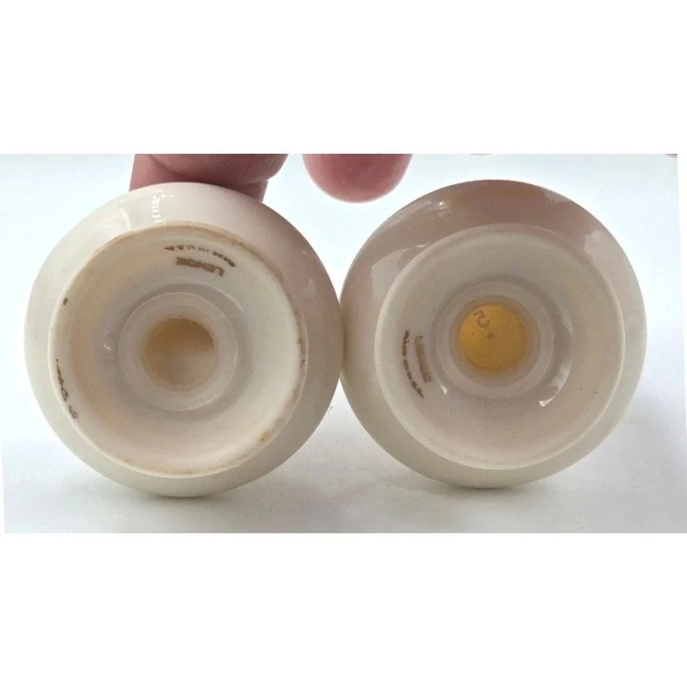 Vintage Lenox Ivory Porcelain Gold Accent Tall Salt and Pepper Shakers Set